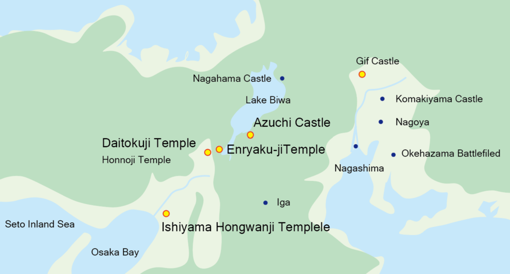 Map associated with samurai, Oda Nobunaga
