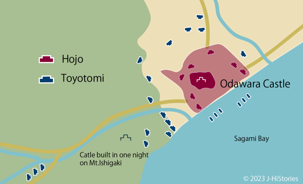 Odawara Castle Hojo Clan S Independence From Shogunate And People   Odawara War Map 1024x623 