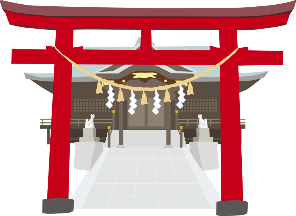 Shrine and Torii Gate Illust_神社と鳥居のイラスト