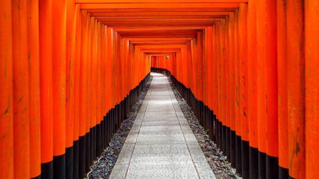 FushimiInari Taisha Torii Gate in Kyoto (伏見稲荷大社の鳥居)