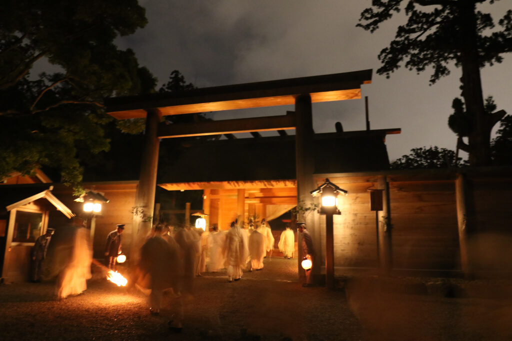 Ise Jingu Shrine, Kannamesai Festival in the darkness