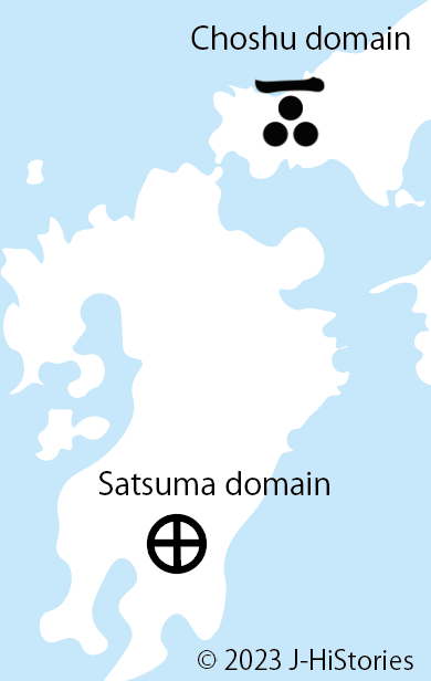 Satsuma and Choshu domains in the late od Edo Period