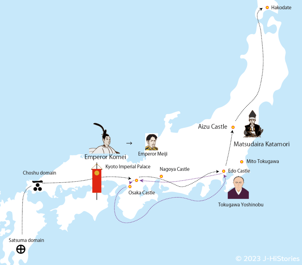 Boshin_Aizu War Map_戊辰戦争地図