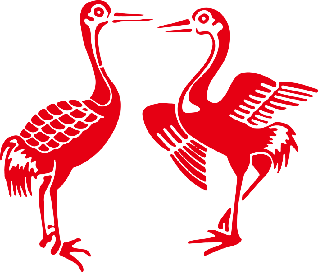 Gamo Family crest_蒲生家の家門_対鶴