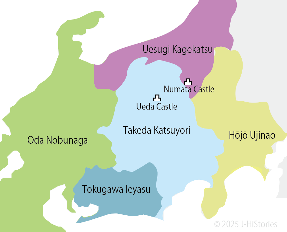 Map of powerful clans in Sengoku Period_領国地図