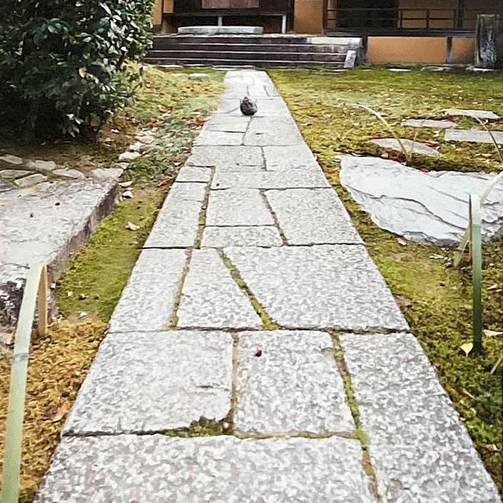 Stone pavement in the formal style at Katsura Imperial Villa_桂離宮の真の延段（飛び石）